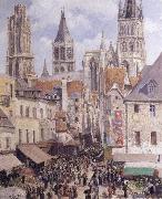 Camille Pissarro Rue de L-Epicerie,Rouen oil